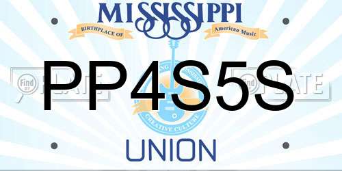 PP4S5S Mississippi License Plate