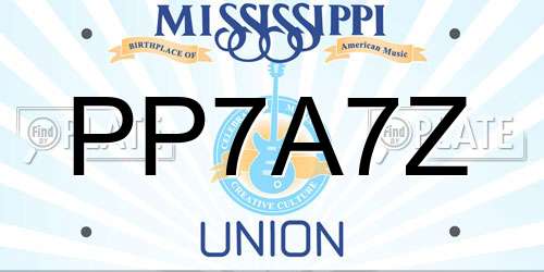 PP7A7Z Mississippi License Plate