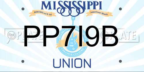PP7I9B Mississippi License Plate