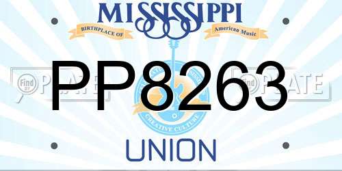 PP8263 Mississippi License Plate