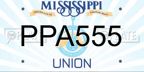 PPA555 Mississippi License Plate