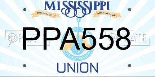 PPA558 Mississippi License Plate