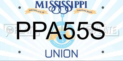 PPA55S Mississippi License Plate