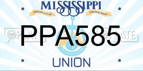 PPA585 Mississippi License Plate