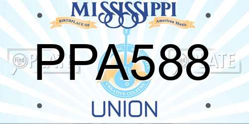 PPA588 Mississippi License Plate