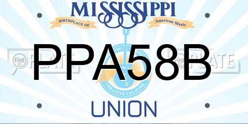 PPA58B Mississippi License Plate