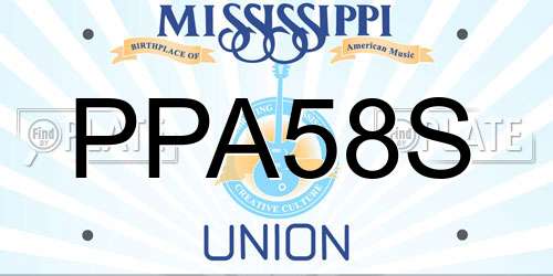 PPA58S Mississippi License Plate