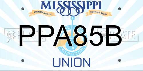 PPA85B Mississippi License Plate