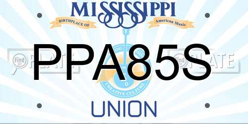 PPA85S Mississippi License Plate