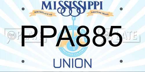 PPA885 Mississippi License Plate