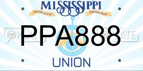 PPA888 Mississippi License Plate