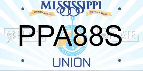 PPA88S Mississippi License Plate