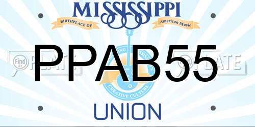 PPAB55 Mississippi License Plate