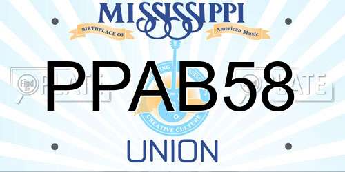PPAB58 Mississippi License Plate