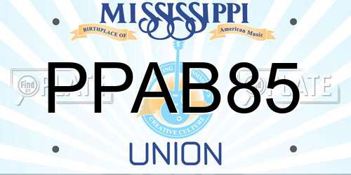 PPAB85 Mississippi License Plate
