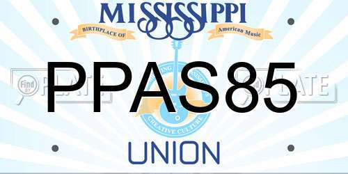 PPAS85 Mississippi License Plate