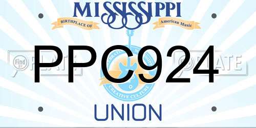 PPC924 Mississippi License Plate