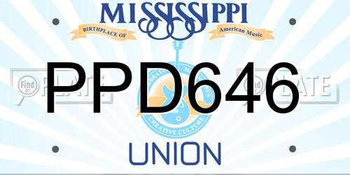 PPD646 Mississippi License Plate