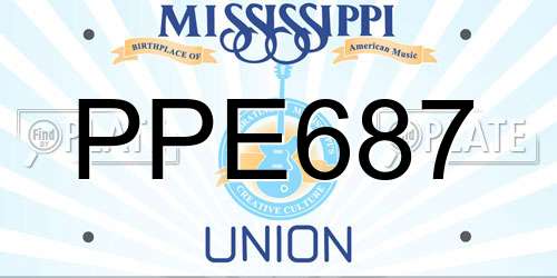 PPE687 Mississippi License Plate