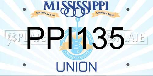 PPI135 Mississippi License Plate