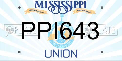 PPI643 Mississippi License Plate