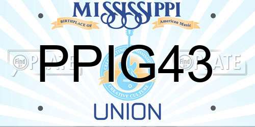 PPIG43 Mississippi License Plate