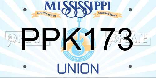 PPK173 Mississippi License Plate