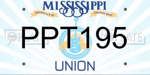 PPT195 Mississippi License Plate