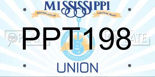PPT198 Mississippi License Plate
