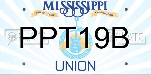 PPT19B Mississippi License Plate