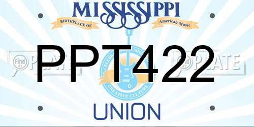PPT422 Mississippi License Plate