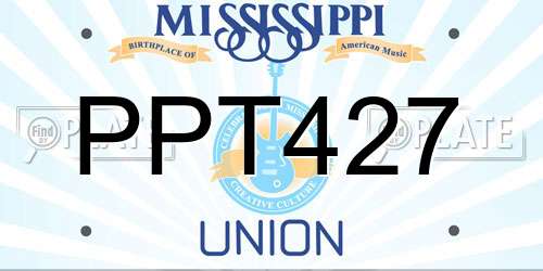 PPT427 Mississippi License Plate
