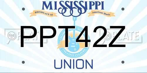 PPT42Z Mississippi License Plate
