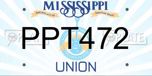 PPT472 Mississippi License Plate