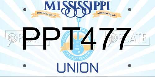 PPT477 Mississippi License Plate