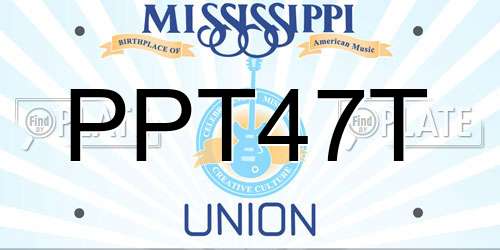 PPT47T Mississippi License Plate