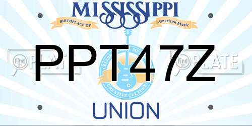 PPT47Z Mississippi License Plate