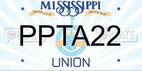 PPTA22 Mississippi License Plate