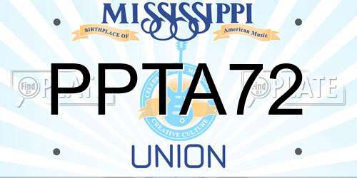 PPTA72 Mississippi License Plate