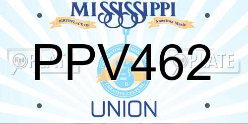 PPV462 Mississippi License Plate