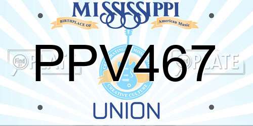PPV467 Mississippi License Plate