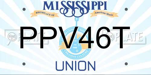 PPV46T Mississippi License Plate