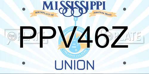 PPV46Z Mississippi License Plate