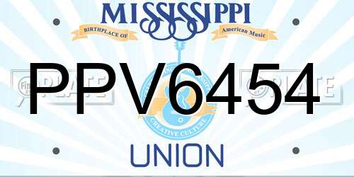 PPV6454 Mississippi License Plate
