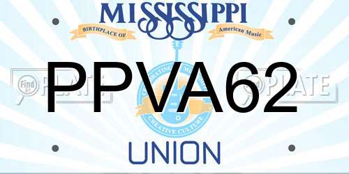 PPVA62 Mississippi License Plate