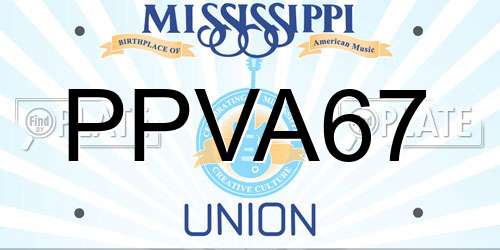 PPVA67 Mississippi License Plate