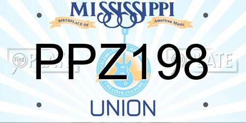 PPZ198 Mississippi License Plate