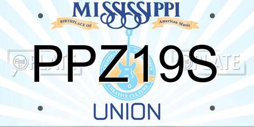 PPZ19S Mississippi License Plate