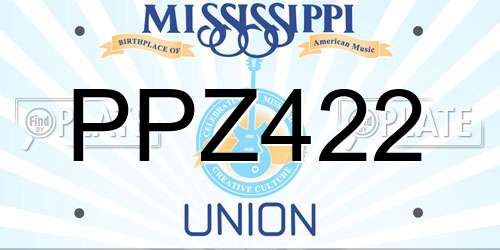 PPZ422 Mississippi License Plate