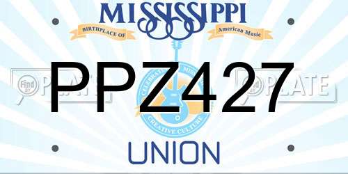 PPZ427 Mississippi License Plate